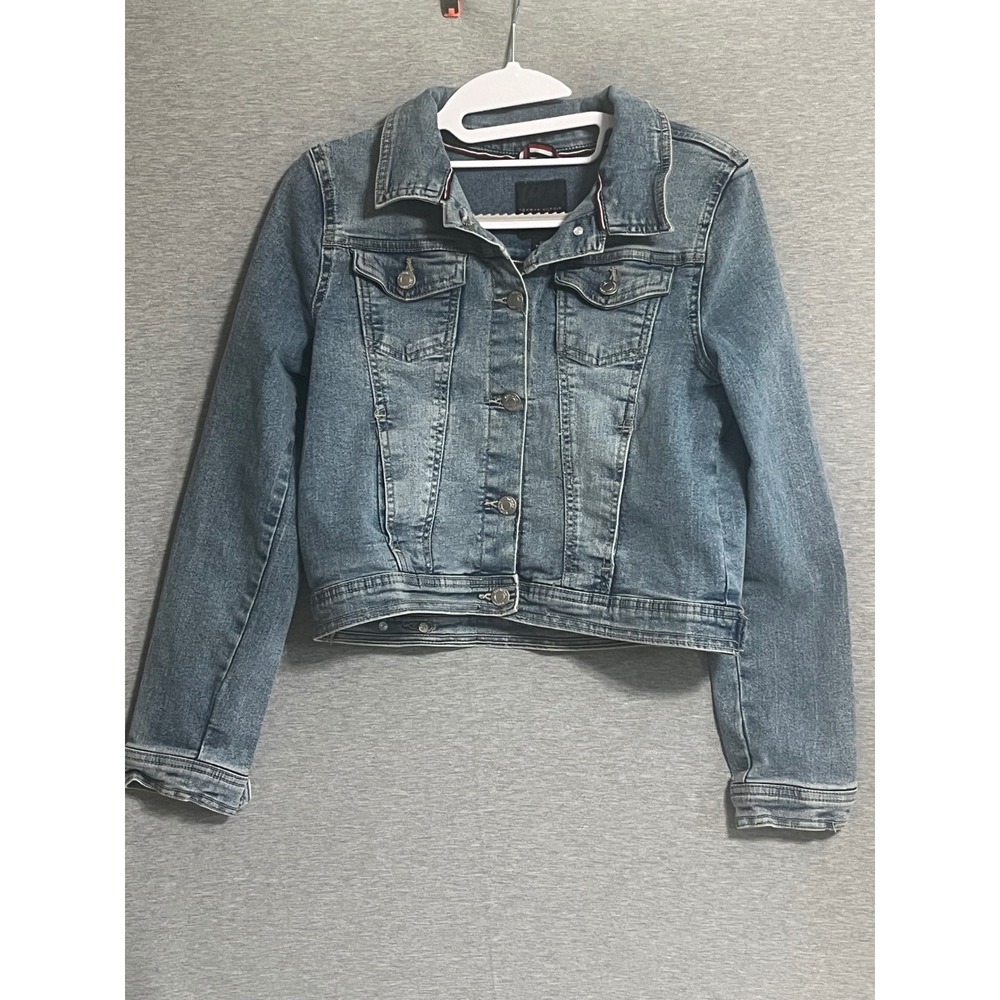 Tommy Hilfiger Kids Blue Denim Trucker Jacket Medium Wash XL 16 TGSEM00S-490